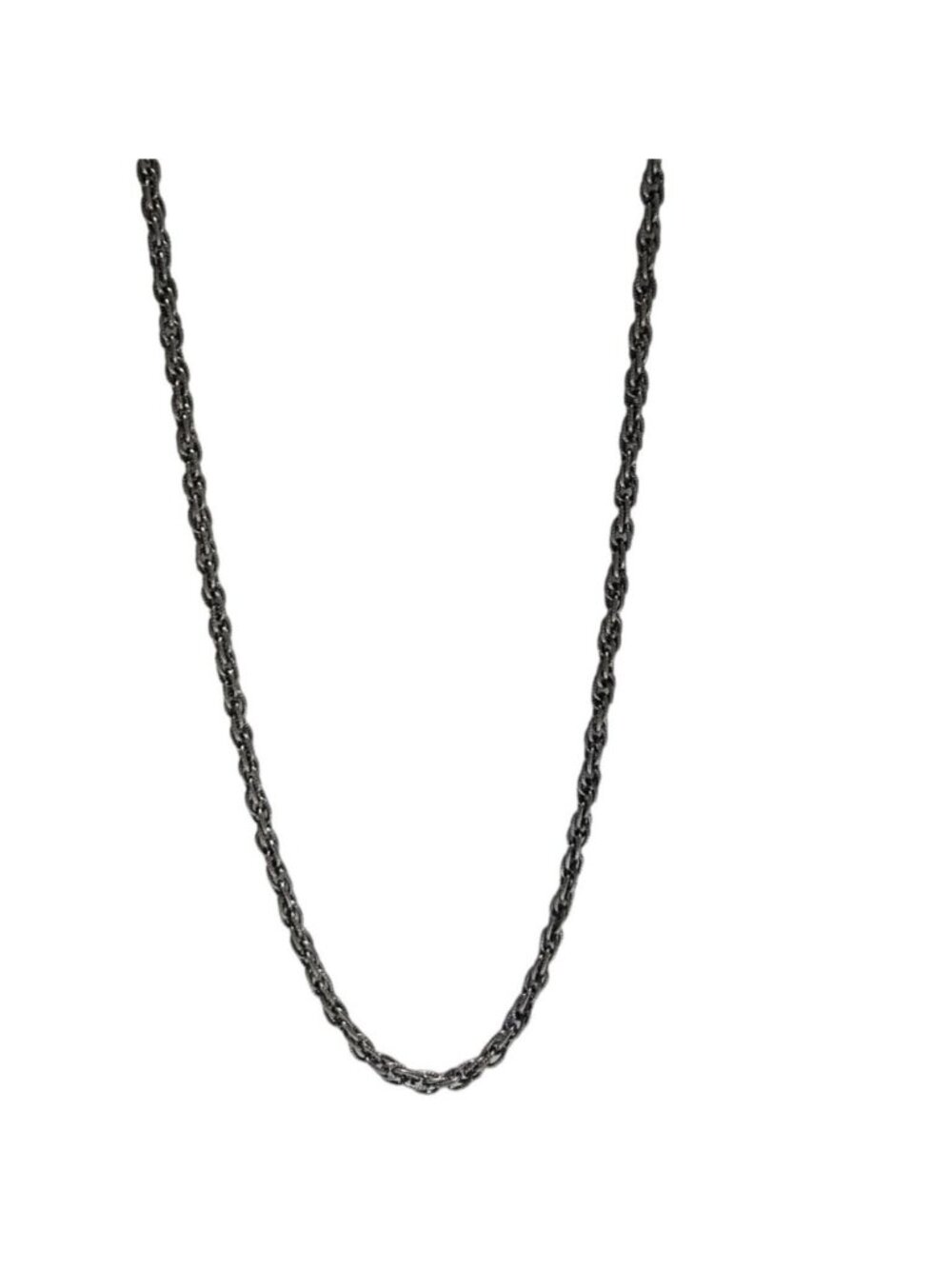 Vintage Chunky Rope Chain Necklace Silver Tone Steam Punk Fashion Jewelry Women